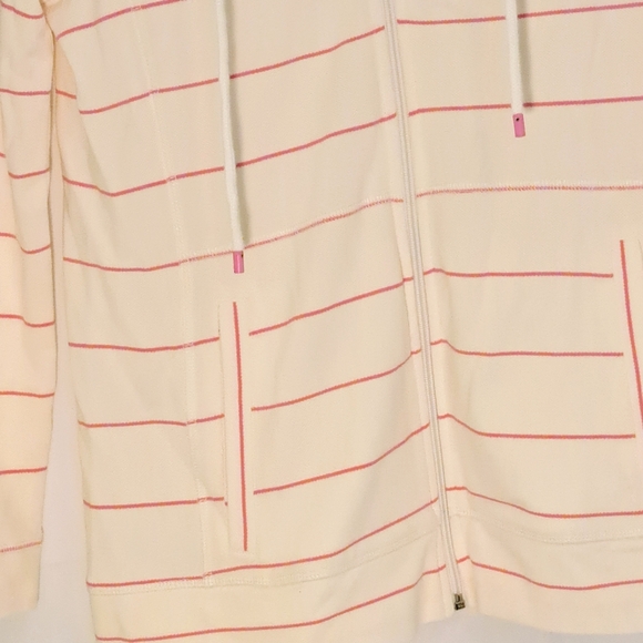 Talbots Cream and Pink Striped Utility Jacket Womens Size Medium #140 - Picture 3 of 9